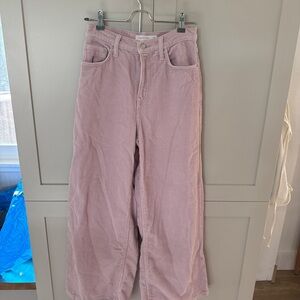 Topshop Mauve Corduroy Wide Leg Trousers